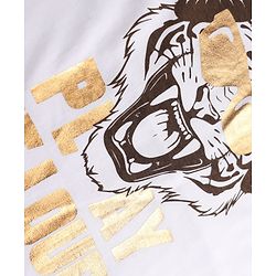Pine Kids Cotton Mix Knit Full Sleeves Blazer & Lion Printed T-Shirt - Brown