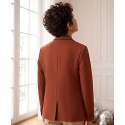 Pine Kids Cotton Mix Knit Full Sleeves Blazer & Lion Printed T-Shirt - Brown