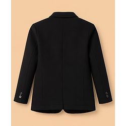 Pine Kids Cotton Mix Woven Full Sleeves Blazer With Text & Lion Printed T-Shirt - Black