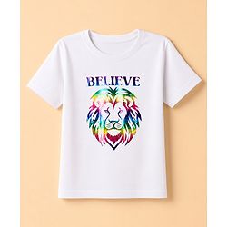 Pine Kids Cotton Mix Woven Full Sleeves Blazer With Text & Lion Printed T-Shirt - Black
