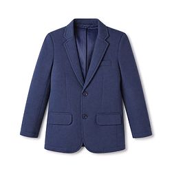 Pine Kids Cotton Mix Knit Full Sleeves Blazer With Text Printed Inner Tee - Navy Blue
