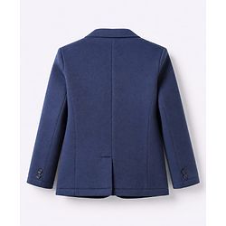 Pine Kids Cotton Mix Knit Full Sleeves Blazer With Text Printed Inner Tee - Navy Blue