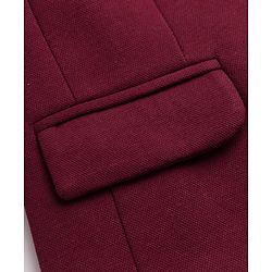 Pine Kids Cotton Mix Knit Full Sleeves Solid Blazer With Lion & Text Printed Inner Tee - Maroon