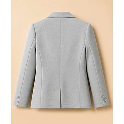 Pine Kids Cotton Mix Knit Full Sleeves Solid Blazer With Text Printed Inner Tee - Grey