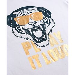 Pine Kids Cotton Mix Knit Full Sleeves Solid Blazer With Lion & Text Printed Inner Tee - Light Blue