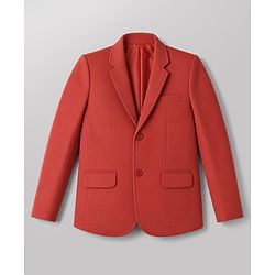 Pine Kids Cotton Knit Full Sleeves Blazer With Beyond Future Text Print - Coral