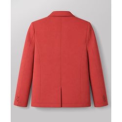 Pine Kids Cotton Knit Full Sleeves Blazer With Beyond Future Text Print - Coral