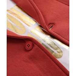 Pine Kids Cotton Knit Full Sleeves Blazer With Beyond Future Text Print - Coral