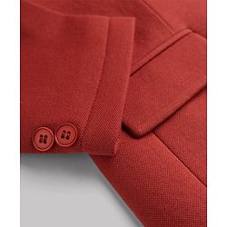 Pine Kids Cotton Knit Full Sleeves Blazer With Beyond Future Text Print - Coral