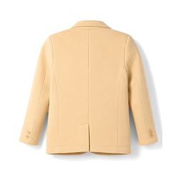 Pine Kids Cotton Knit Full Sleeves Blazer With Rock Text Print - Mustard