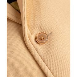 Pine Kids Cotton Knit Full Sleeves Blazer With Rock Text Print - Mustard