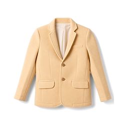 Pine Kids Cotton Knit Full Sleeves Blazer With Rock Text Print - Mustard