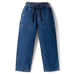 Pine Kids Cotton Elastane Woven Denim Full Length Jeans in Blue