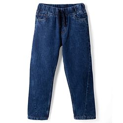 Pine Kids Cotton Elastane Woven Denim Full Length Jeans in Royal Blue