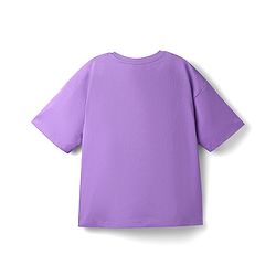 Pine Kids Disney Single Jersey Knit Half Sleeves Over Sized Drop Shoulder T-Shirt with Bambi Print - Purple