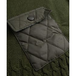 Pine Kids Knit Full Sleeves Pullovers With Cable Knit Design   - Olive Green