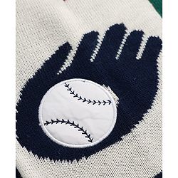 Pine Kids Knit Pullover with Full Sleeves and Flag Embroidery - Blue