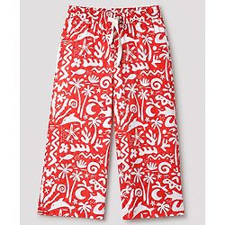 Pine Kids Cotton Knit Half Sleeves Co-Ords Shirt & Capri Night Suit with Sea Print - Red