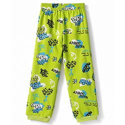 Pine Kids Cotton Knit Half Sleeves Text Printed Co-Ords T-Shirt & Pyjama Night Suit - Neon Green