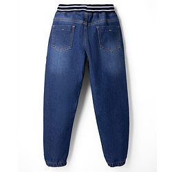 Pine Kids Denim Woven Full Length Solid Jeans With Pockets - Navy Blue