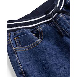 Pine Kids Denim Woven Full Length Solid Jeans With Pockets - Navy Blue