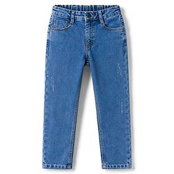 Pine Kids Denim Woven Full Length Solid Jeans - Blue