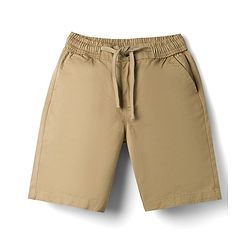 Pine Kids Cotton Elastane Woven Above Knee Length Solid Shorts - Beige
