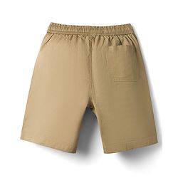 Pine Kids Cotton Elastane Woven Above Knee Length Solid Shorts - Beige