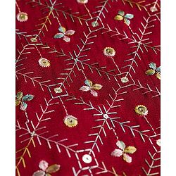 Pine Kids Woven Full Sleeves Floral Embroidered Kurta & Pyjama Set - Maroon