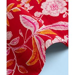 Pine Kids Cotton Woven Full Sleeves Kurta Pajama Set with Floral Print -Dark Red