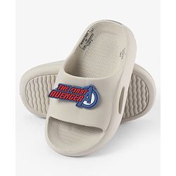Pine Kids Marvel Slip On Flip Flops With Avengers Captain America Theme Applique - Beige