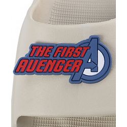 Pine Kids Marvel Slip On Flip Flops With Avengers Captain America Theme Applique - Beige