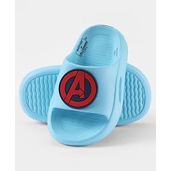 Pine Kids Marvel Slip On Flip Flops With Avengers Iron Man Applique - Light Blue