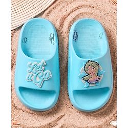 Pine Kids Disney Slip On Flip Flop With Frozen Applique - Light Blue