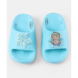 Pine Kids Disney Slip On Flip Flop With Frozen Applique - Light Blue