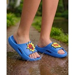 Pine Kids Marvel Slip On Sliders With Spider Man Applique - Blue