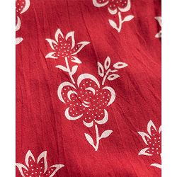 Pine Kids Cotton Woven Full Sleeves Floral Printed Kurta & Pyjama Set - Rust Orange