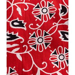Pine Kids 100% Cotton Woven Full Sleeves Floral Printed Kurta - Red