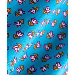 Pine Kids Cotton Woven Full Sleeves Floral Printed Kurta - Light Blue