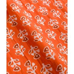 Pine Kids Cotton Woven Full Sleeves Floral Printed Kurta - Orange