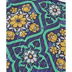 Pine Kids Woven Half Sleeves Floral Printed Choli & Lehenga Set With Dupatta - Blue
