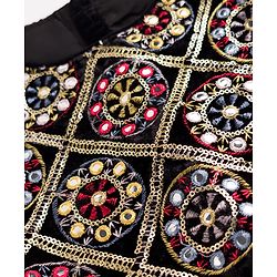 Pine Kids Woven Half Sleeves Lehenga Choli & Dupatta Set With Floral Embroidery - Red