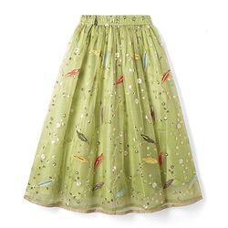 Pine Kids Woven Sleeveless Floral Sequinned Choli & Lehegnga Set With Dupatta - Lime Green