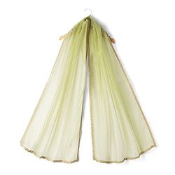 Pine Kids Woven Sleeveless Floral Sequinned Choli & Lehegnga Set With Dupatta - Lime Green