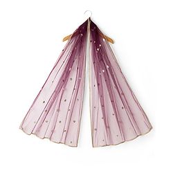 Pine Kids Woven Half Sleeves Lehenga Choli & Dupatta Set With Stone Embellishment - Wine