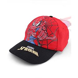 Pine Kids Marvel Cotton Woven Spiderman Graphics  Summer Cap Red - Diameter 16 cm