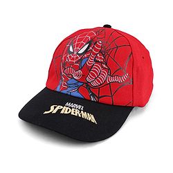Pine Kids Marvel Cotton Woven Spiderman Graphics  Summer Cap Red - Diameter 16 cm