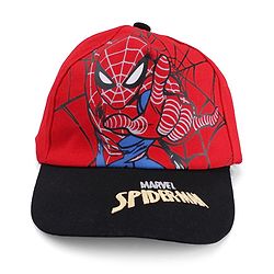 Pine Kids Marvel Cotton Woven Spiderman Graphics  Summer Cap Red - Diameter 16 cm