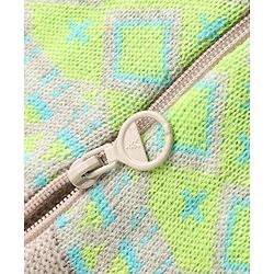 Pine Kids Knit Full Sleeves Hooded  Front Open Sweaters with Geometric Design - Beige