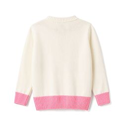 Pine Kids Knit Full Sleeves Floral Embroidered Pullover - Off White
